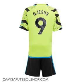 Camisa de time de futebol Arsenal Gabriel Jesus #9 Replicas 2º Equipamento Infantil 2023-24 Manga Curta (+ Calças curtas)